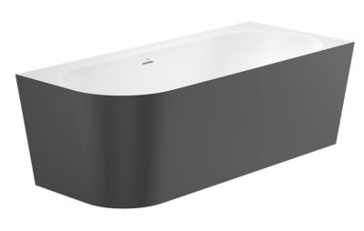 ROCA RAINA Ъглова вана от Stonex® дясна 1700 x 750мм Включва click-clack клапа и сифон ЧЕРНА  