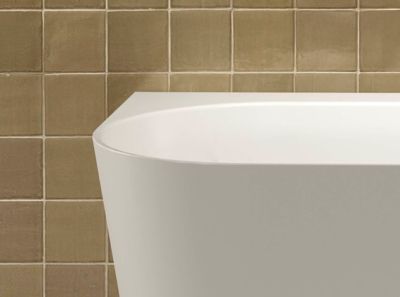 ROCA RAINA Долепена до стената вана от Stonex® 1800 x 800мм Включва click-clack клапа и сифон ПЕРЛА 