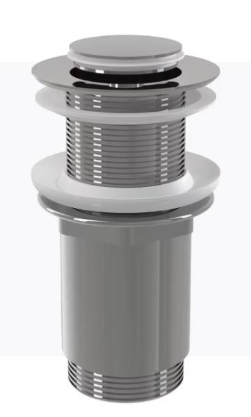 ALCA A394 Витло за умивалник метално click/clack - 1 1/4" малък пуш  за мивки БЕЗ преливник