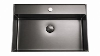 AVENIR Steel Умивалник стенен 58/38/11 GREY MAT PVD с отвор за смесител