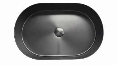 AVENIR Steel Умивалник овал върху плот 55/35/11 GREY MAT PVD