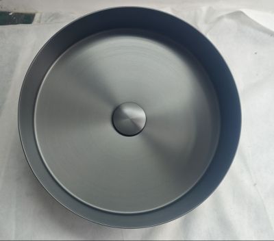 AVENIR Steel Умивалник Ф 380 върху плот GREY MAT PVD