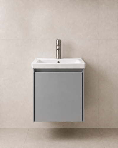 ALU Комплект горна и долна мебел за баня с умивалник 40 cm - Grey
