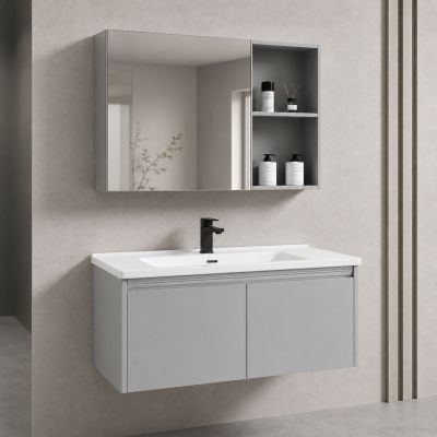 ALU Комплект горна и долна мебел за баня с умивалник 70 cm - Grey