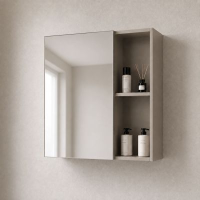 ALU Комплект горна и долна мебел за баня с умивалник 60 cm - Khaki