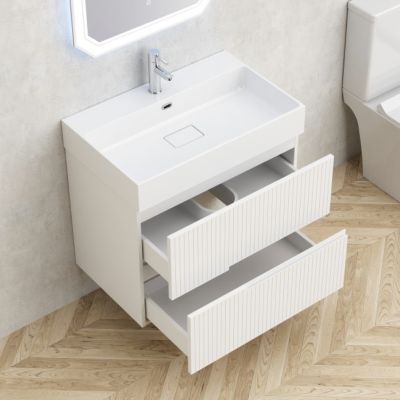 Eloria PVC мебел за баня с умивалник, цвят бял мат