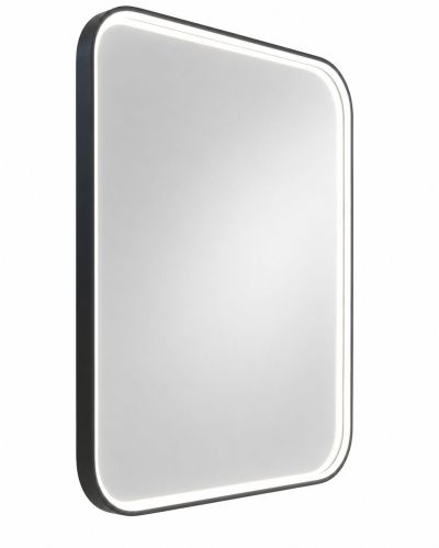 LORCA Правоъгълно огледало с периферно LED осветление 60x80 cm рамка - BLACK MAT