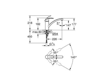Eurosmart смесител за кухня хром GROHE
