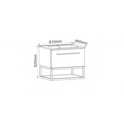 КОМПЛЕКТ PVC ШКАФ ЗА БАНЯ СИМОН 6050-039+УМИВ.6066G