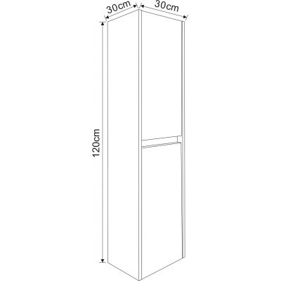 PVC Колона за баня ICP  3012 WOODEN