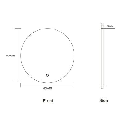 LED огледало за баня 1495/60 Ø60 см, стъкло