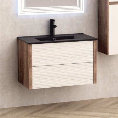 Мебели за баня PVC » ICP 8043 + МИВКА ICC 8066B ЧЕРЕН МАТ