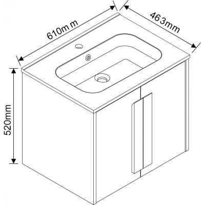 Мебели за баня  » BG 6451 + 6066G СИВ МАТ