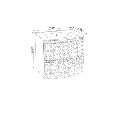 МЕБЕЛ ЗА БАНЯ BELLA 8055-60СМ + УМИВ.8055-60