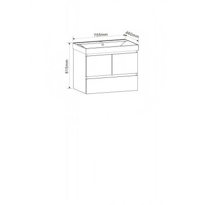 PVC ШКАФ AMBROGIO-75 9048-75W+УМИВ. 5953W-76CM