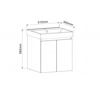 PVC ШКАФ AMO-50 5157-50+УМИВ. 5953W-51CM