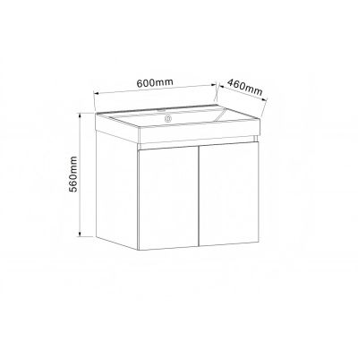 PVC ШКАФ AMO-60 5157-60+УМИВ. 5953W-2NEW