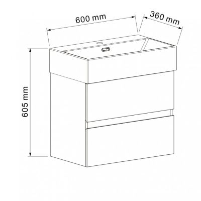 PVC ШКАФ COMPACT 5845B + УМИВ. 6036MB