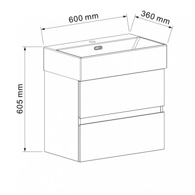 PVC ШКАФ COMPACT 5845W + УМИВ. 6036W