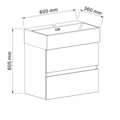 PVC ШКАФ COMPACT 5846 + УМИВ. 6036W