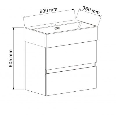 PVC ШКАФ COMPACT 5847 + УМИВ. 6036MB