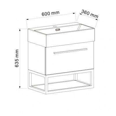 PVC ШКАФ COMPACT 5950 + УМИВАЛНИК 6036MB