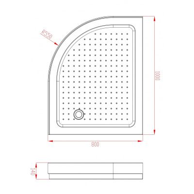 Душ корито 939-1R 100×80×14 см