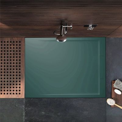 Душ корито Marble 12080 80×120×3.5 см, emerald green, каменна смола