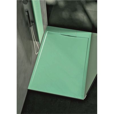Душ корито Marble 12080 80×120×3.5 см, mint green, каменна смола