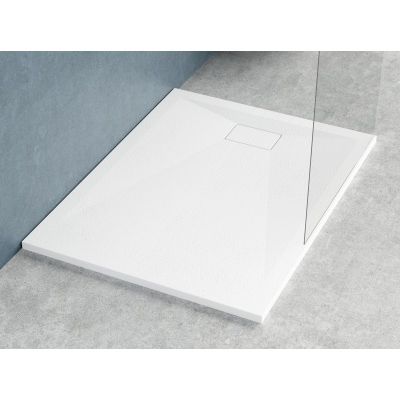 Душ корито Rough 12090RS-1 90×3×120 см, бял, смола