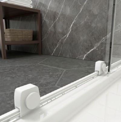 Параван за душ Elgio Matte White между стени