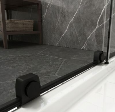 Параван за душ Elgio Matte Black между стени