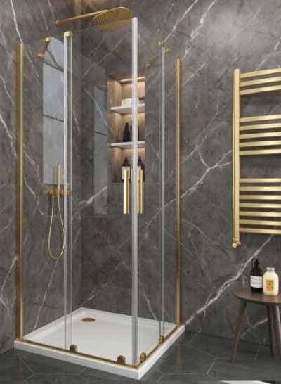 Параван за душ Elgio Gold Mat  между стени
