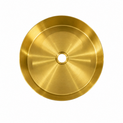 PURE STEEL Умивалник от неръждаема стомана върху плот Ф 36 см, Brushed Luxury Gold, 3611BG