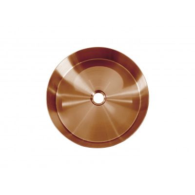 PURE STEEL Умивалник от неръждаема стомана върху плот Ф 36 см, Brushed Rose Gold, 3611BRG