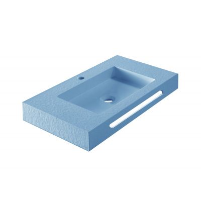 RESIN POLY MARBLE Стенен умивалник 80/46 см, Sky Blue мат, 8046BL