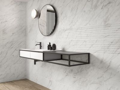 TERMA Linea White Стенни плочки 25 x 75