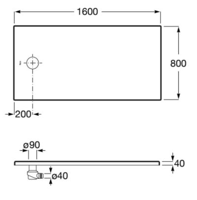 Roca CRATOS Свръхплоско керамично душ-корито 160 x 80 Senceramic® MAT WHITE