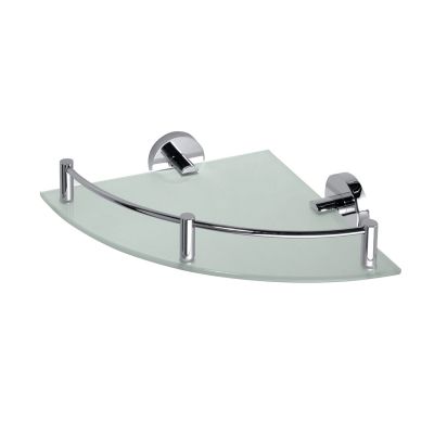 Bemeta OMEGA Ъглова стъклена полица с парапет