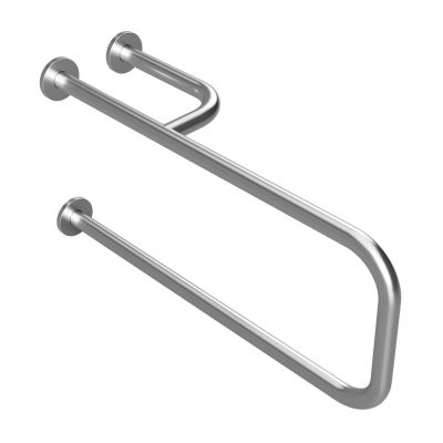 Bemeta HELP Дръжка за баня, дясна, неръждаема стомана, хром мат, четкана, с капачка (235 x 380 x 776 мм)