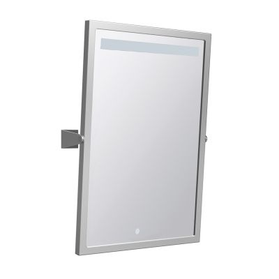 Bemeta HELP Накланящо се огледало с LED осветление със сензор 400 x 600 мм, неръждаема стомана, хром мат, мат