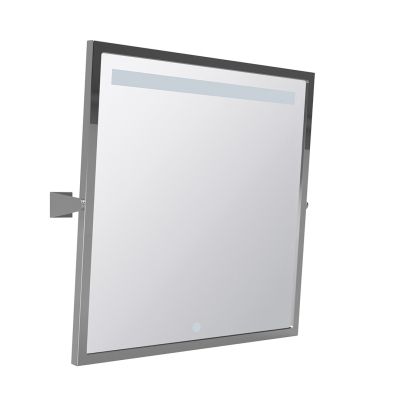 Bemeta HELP Накланящо се огледало с LED осветление със сензор 600 x 600 мм, неръждаема стомана, полирано