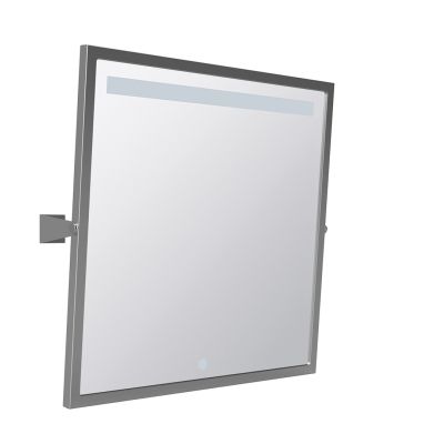 Bemeta HELP Накланящо се огледало с LED осветление със сензор 600 x 600 мм, неръждаема стомана, хром мат, мат