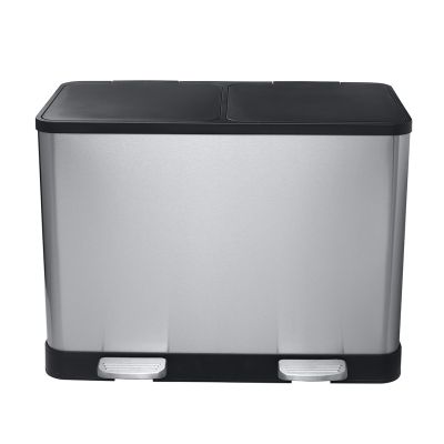 Bemeta HOME Кош за разделно събиране на отпадъци 2 x 20 л, хром мат / черен
