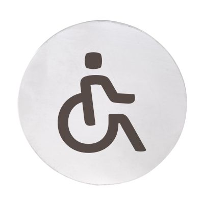 Bemeta HOME Пиктограма „Тоалетна за хора с увреждания“, кръгла, хром мат