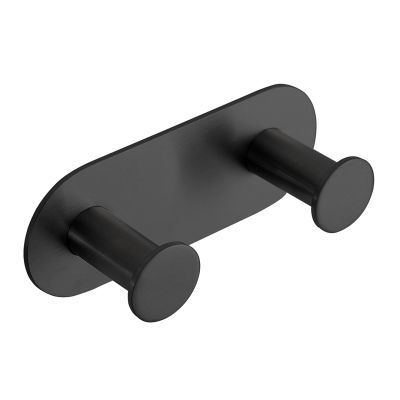 Bemeta EASY Закачалка с 2 куки, черна (115 x 45 x 36 мм)