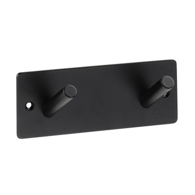 Bemeta EASY01 Закачалка с 2 куки, черна (115 x 45 x 38 мм)