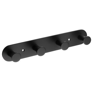 Bemeta EASY01 Закачалка с 4 куки, черна (255 x 45 x 36 мм)
