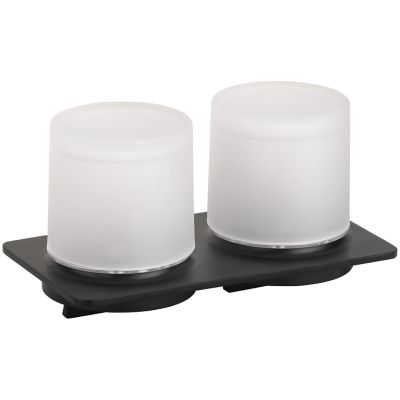 Bemeta ORGANIC BLACK Двоен дозатор за сапун 2 x 200 мл, стъкло, черен