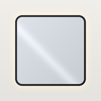 MT FRAME Огледало с LED подсветка и рамка 80 x 80 см, рамка черен мат